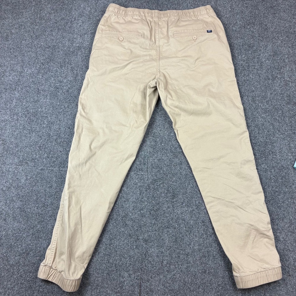 Gap Mens Size Medium 31x27 Khaki Jogger Pants Tan Elastic Waist Drawstring - Picture 6 of 8